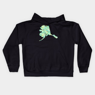 Alaska Shaped Waves and Whales Kids Hoodie